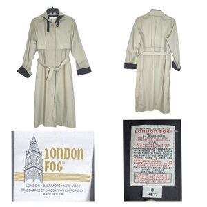 London Fog Tan and Black Trench Coat